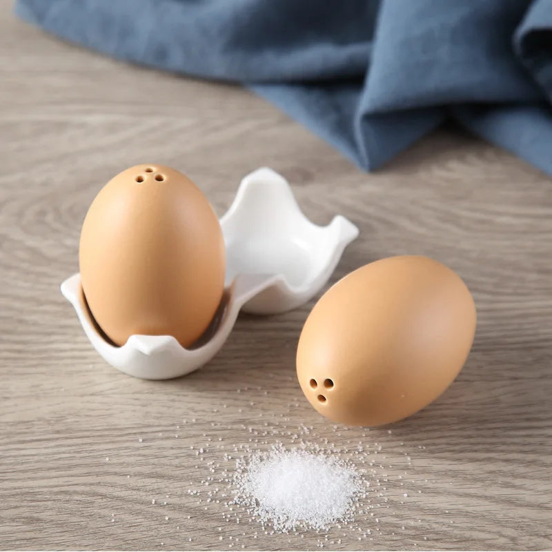 Cute Egg Shaped Ceramic Salt and Pepper Shaker