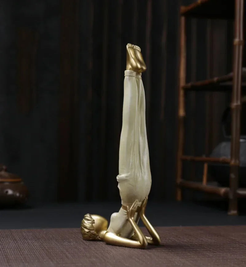 Abstract Yoga Pose Sculpture – Decorative Resin Figurine