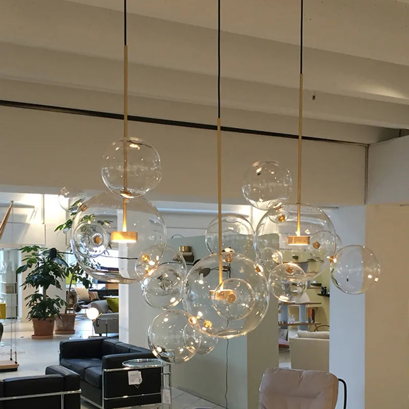 Nordic Clear Glass Bubble Chandelier