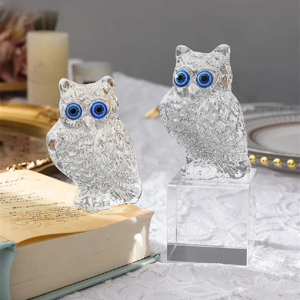 Super Cute Crystal Owl with Blue Eyes