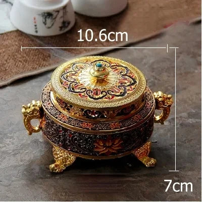 Colored Enamel Lotus Incense Burner