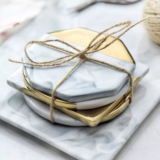 Luxury Gold Marble Coasters