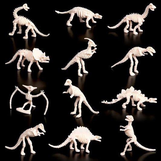 Set of Realistic Dinosaur Fossil Skeleton Mini Models