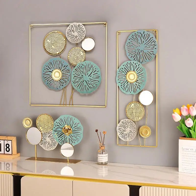 Round Flowers Metal Wall Art