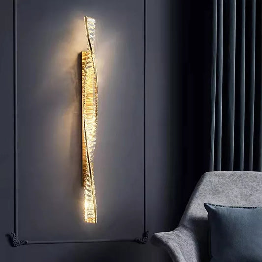 Luxury Bedside Dimmable LED Wall Lamp with Crystals