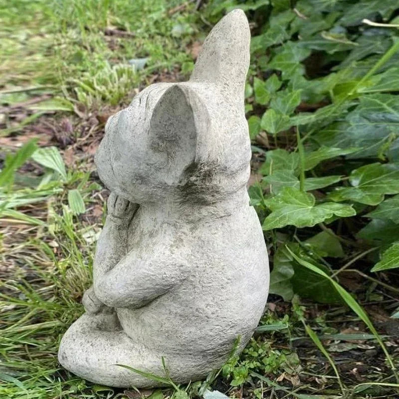 Yoga Pose Meditation Dog Resin Statue – Zen French Bulldog Figurine