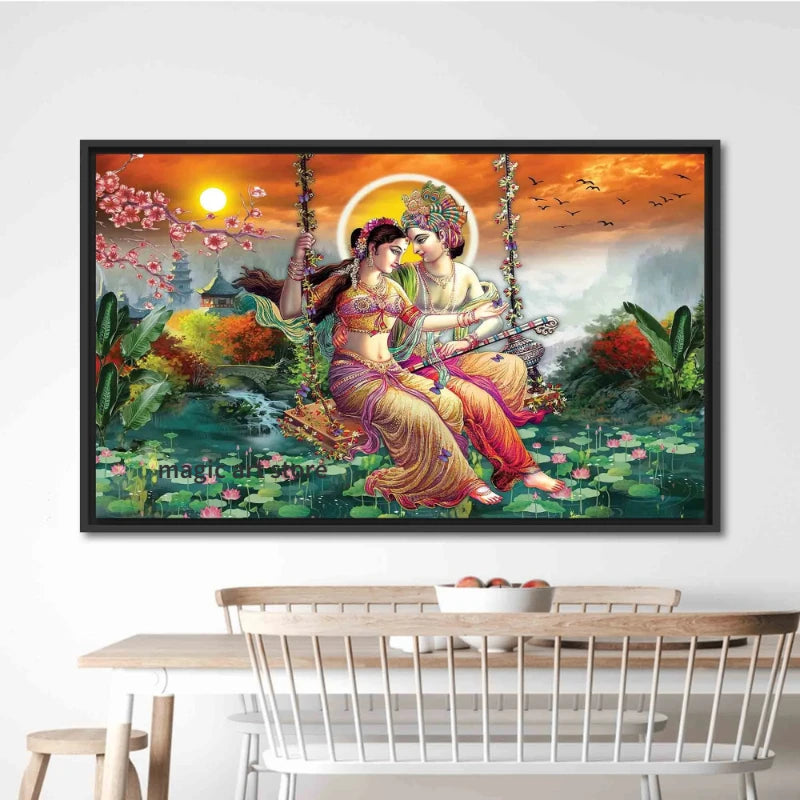 Gorgeous Radha Krishna Canvas Painting for Living Room