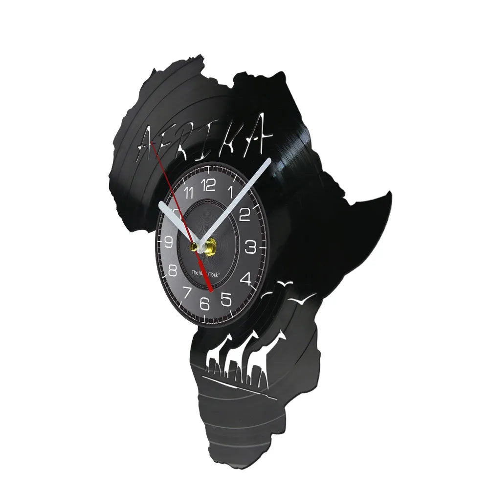 Africa Animals Vinyl Wall Clock