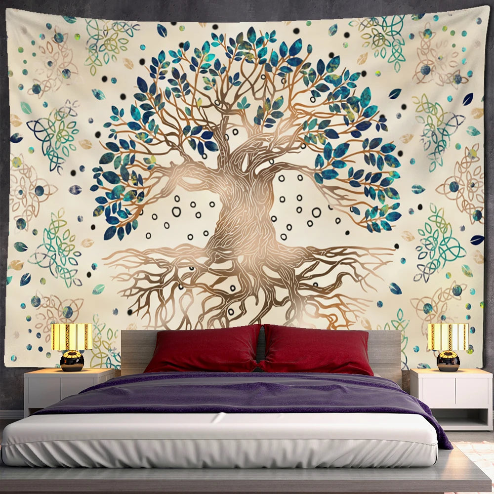 Mysterious Tree of Life Tapestry Wall Hanging