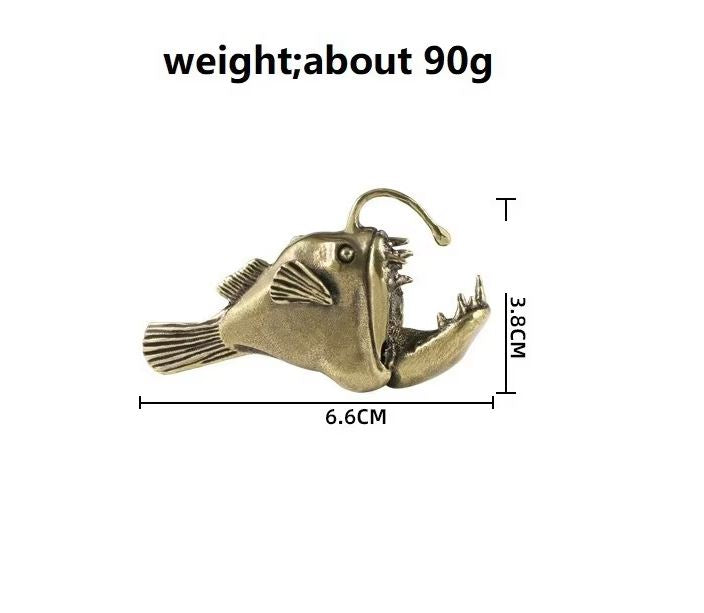 Oceanic Anglerfish Mini Figurine in Retro Brass